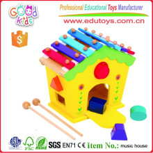 Xylophone & Shape Sorter House Wooden Educational Kids Early Learning Toy